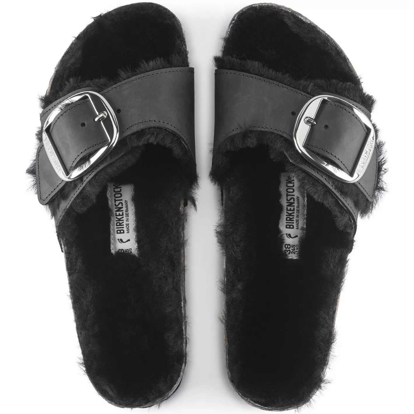 New Madrid Big Buckle En Fourrure D'Agneau Femmes Simple Bride