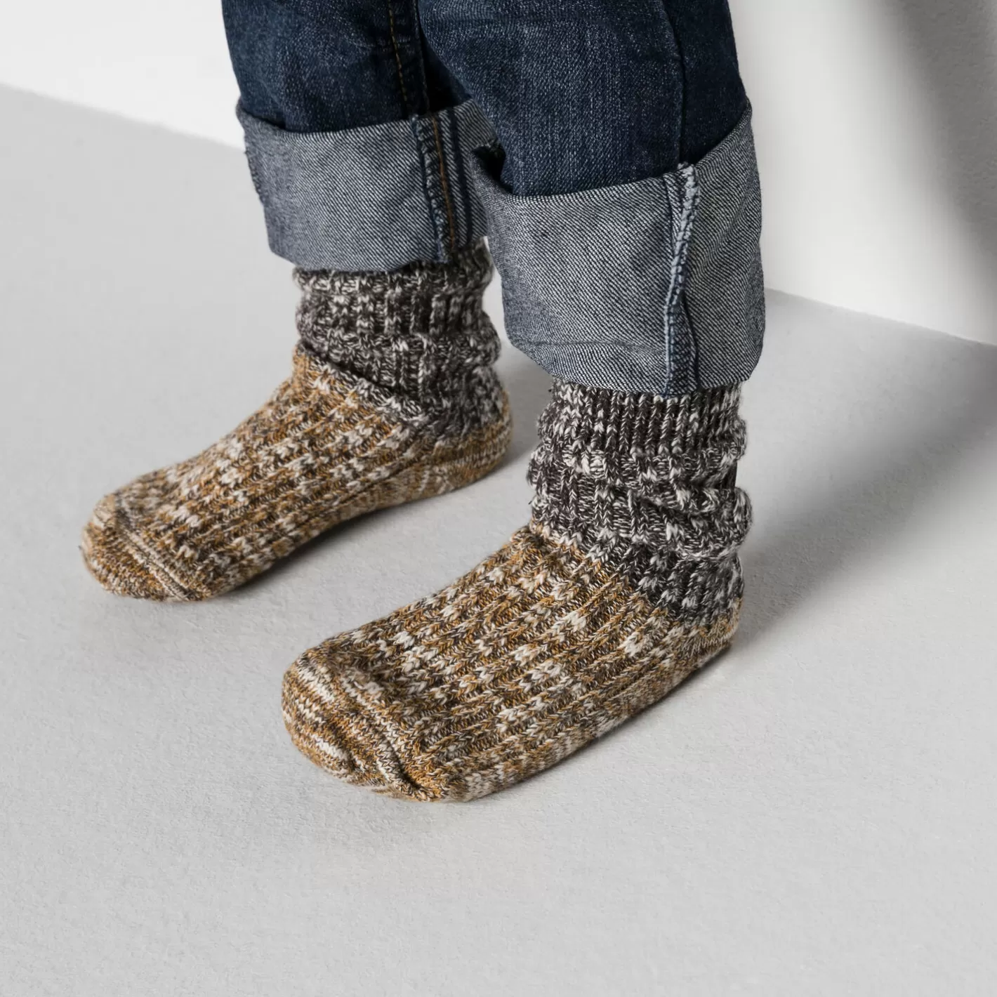Flash Sale Slub Block Kids Enfants Chaussettes
