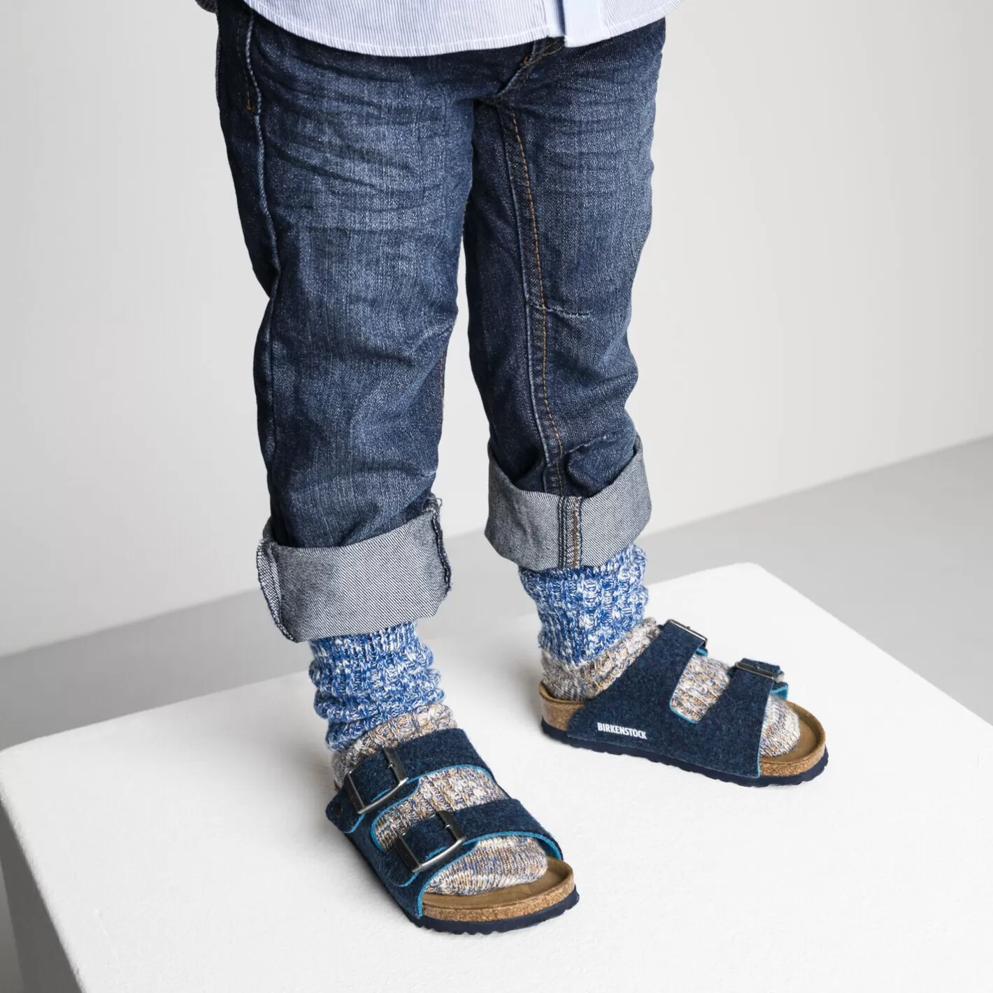 Flash Sale Slub Block Kids Enfants Chaussettes